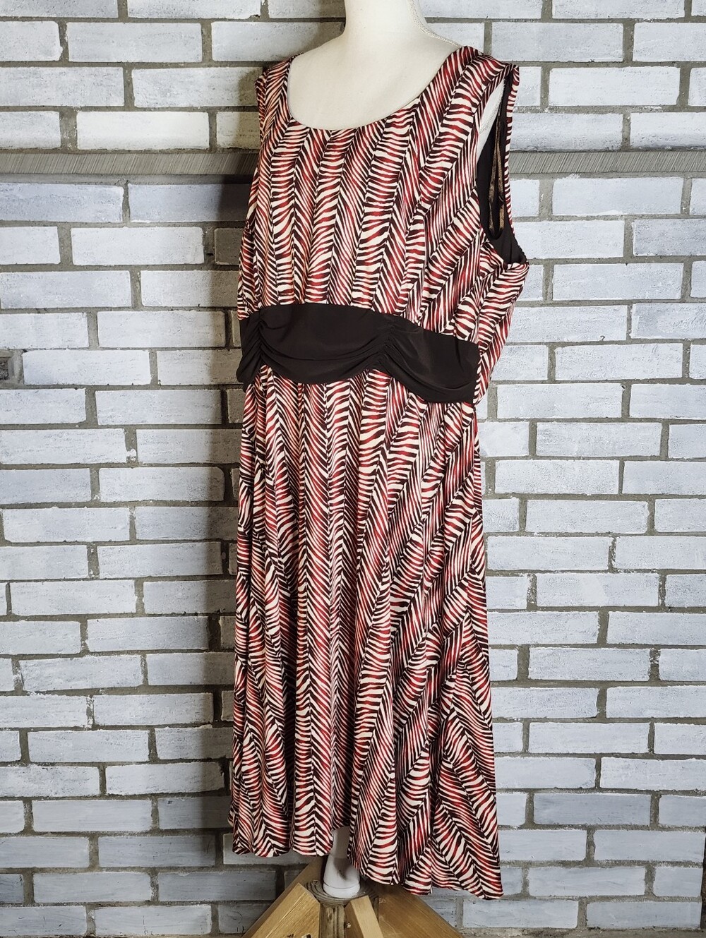 • Perceptions Women’s Sleeveless Empire A-Line Dress Plus Size 3X Multicolor